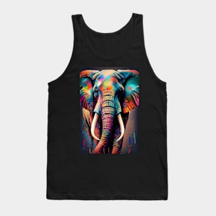 Colorful Elephant in Pop Art Style - A Fun And Playful Art Design For Animal lovers Tank Top